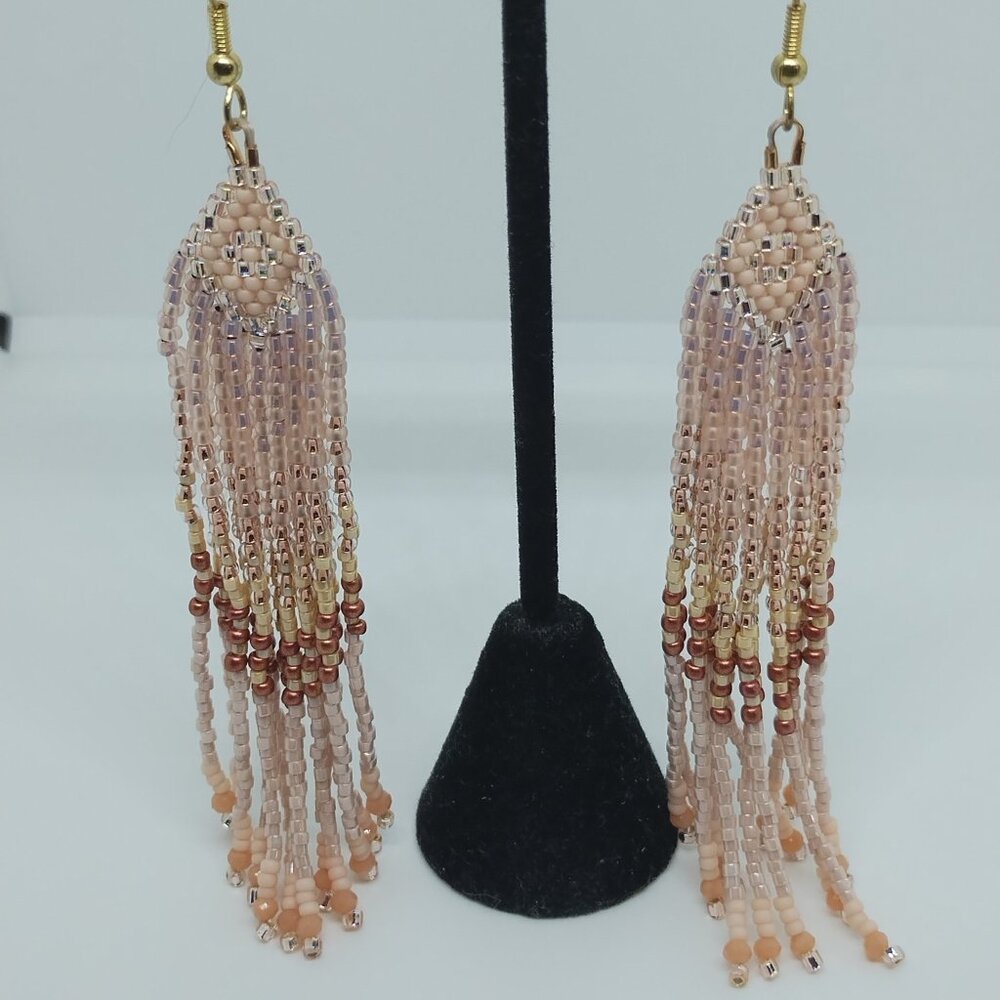 Handmade Luano Fringe Earrings - Picture 5 of 7